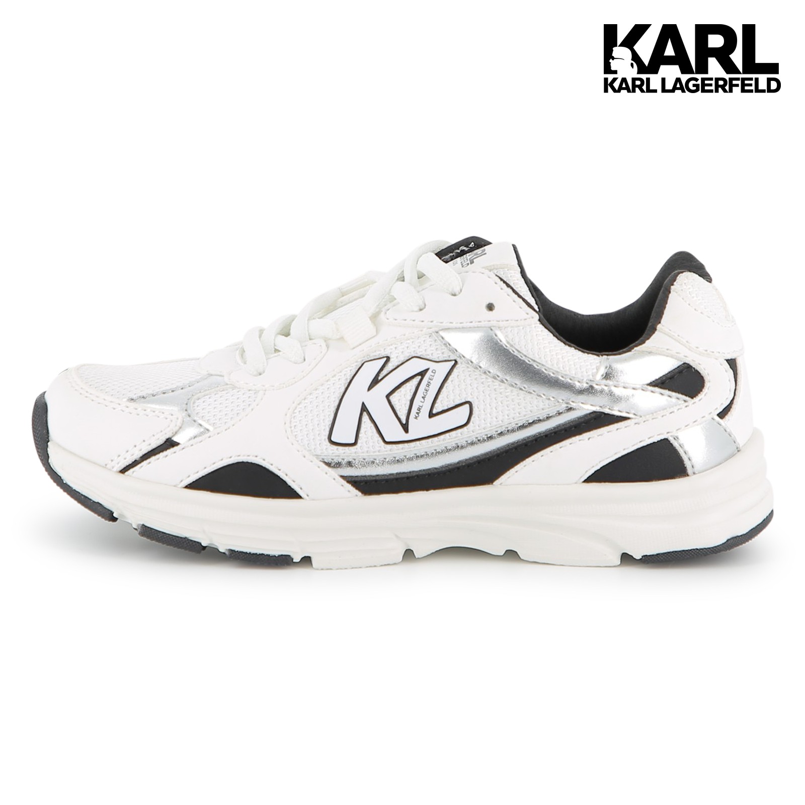 Zapatillas con cordones blanco negro