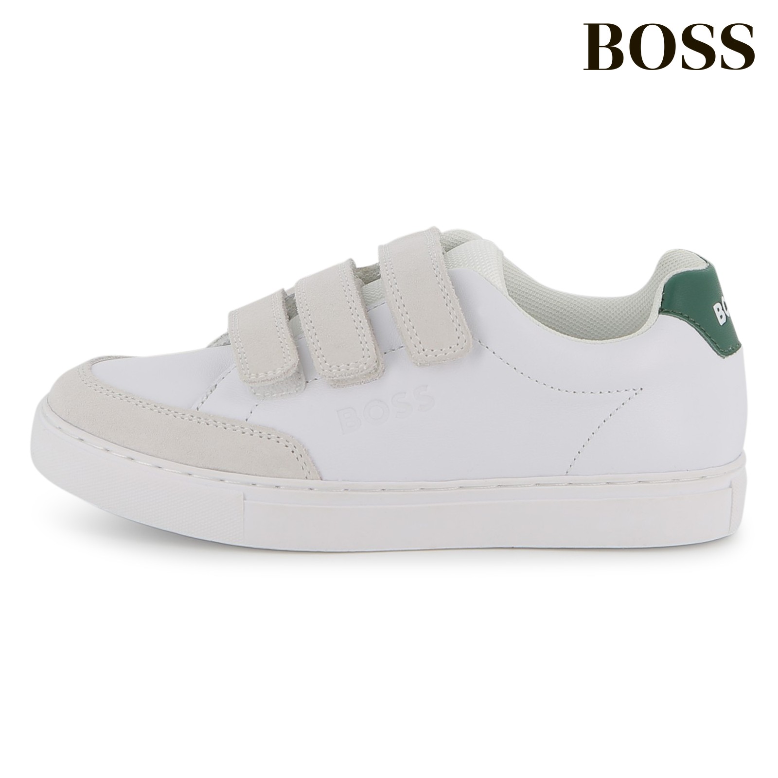 Zapatillas con rayas de velcro blanco