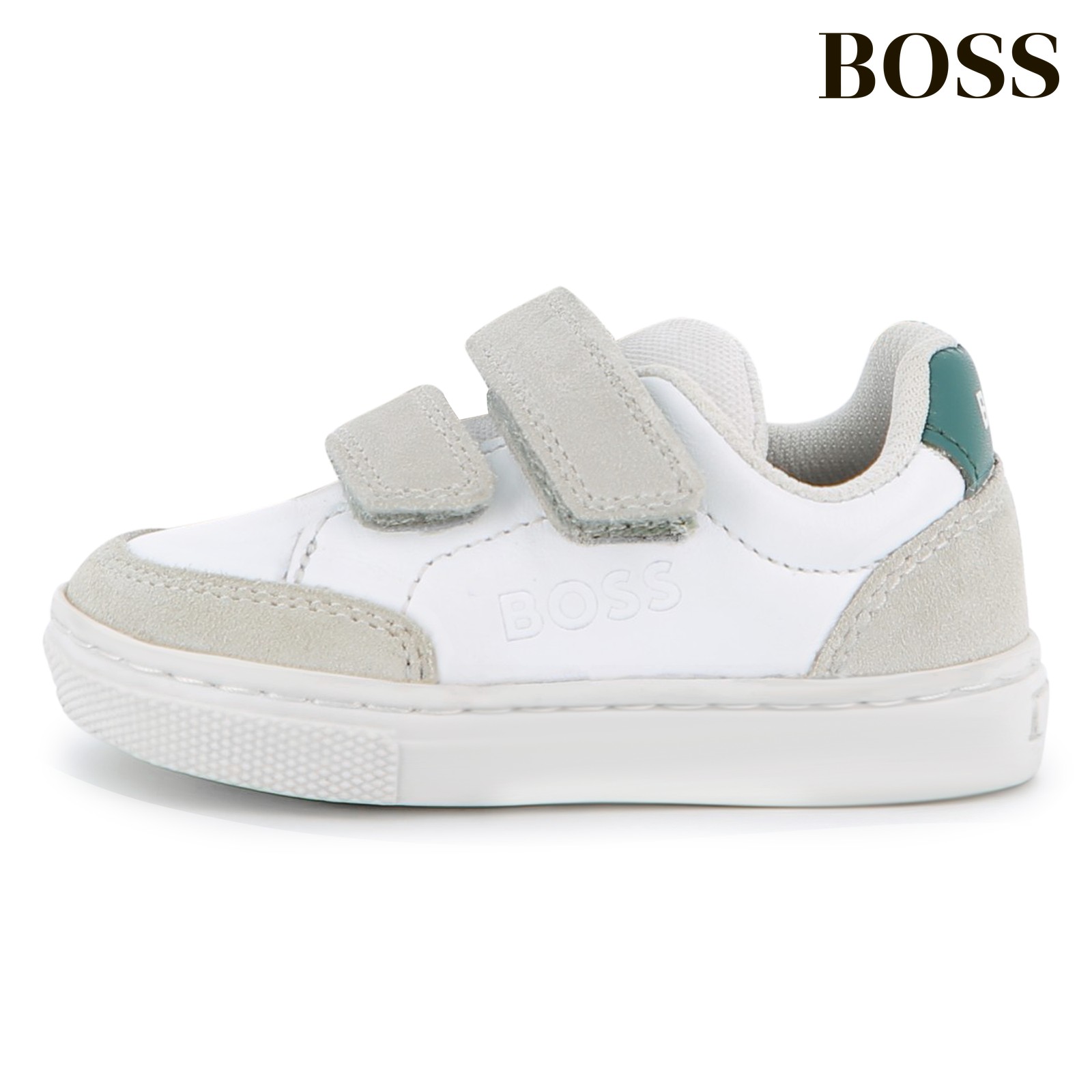 Zapatillas con rayas de velcro blanco