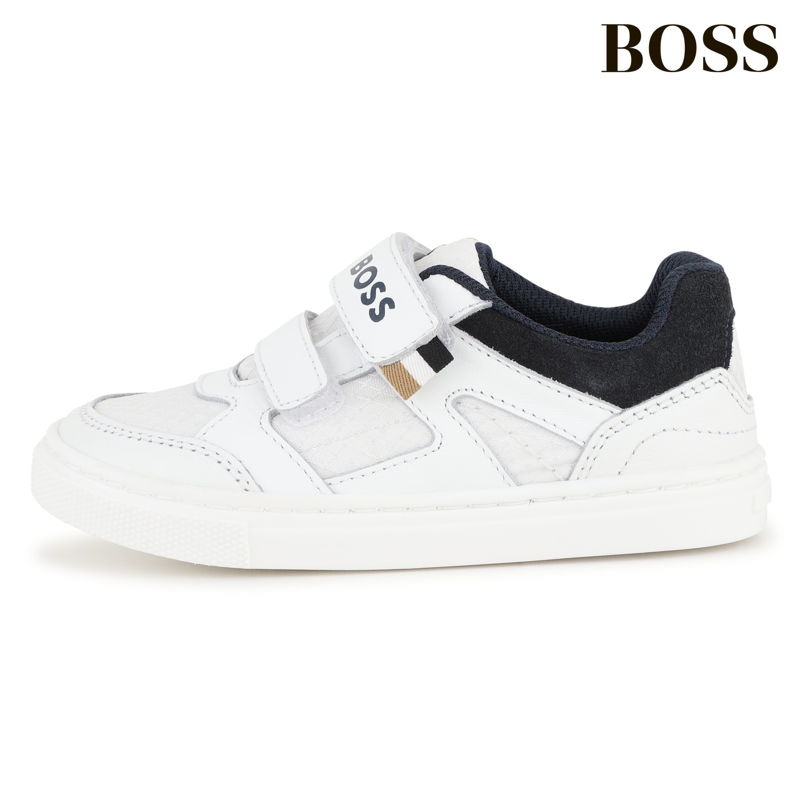 Zapatillas con rayas de velcro blanco