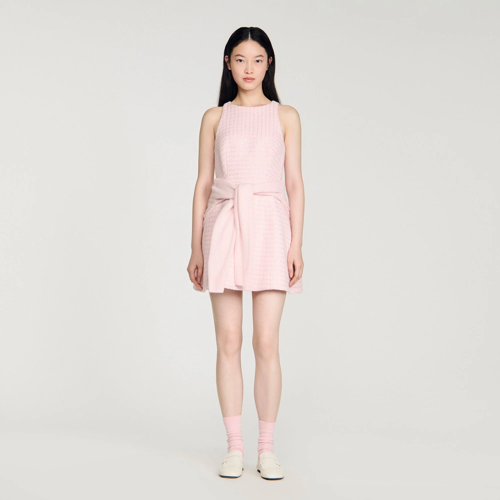 VESTIDO CORTO TWEED CON LENTEJUELAS