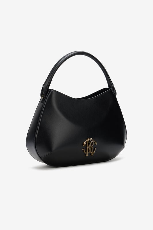 Black Leather Top Handle Bag